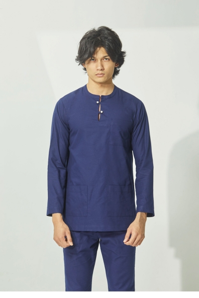 Baju Melayu Teluk Belanga Zurai, Navy Blue